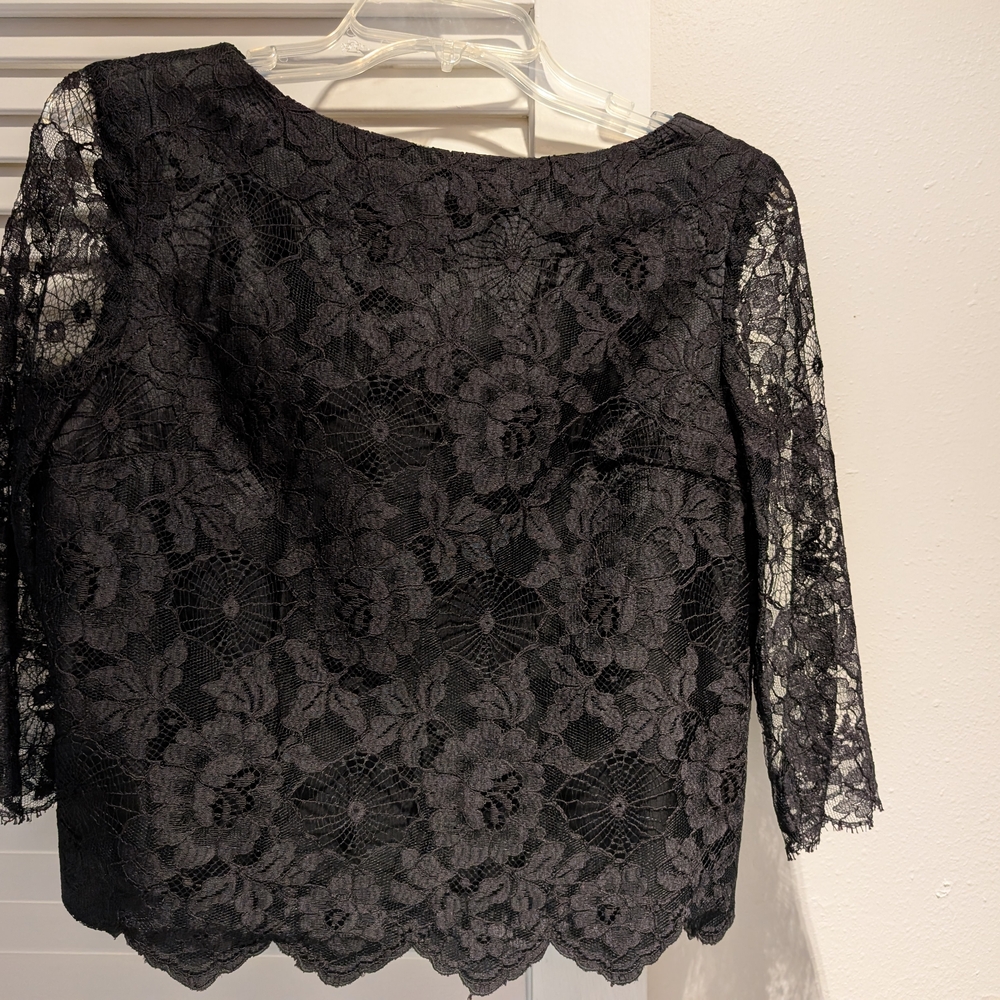 1950's Elegant Black Lace Women's Top